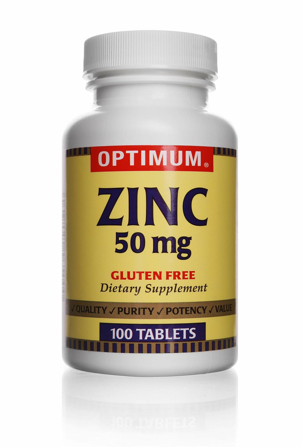 Zinc Gluconate 50 mg 100 Count Tablets Gluten Free Dietary