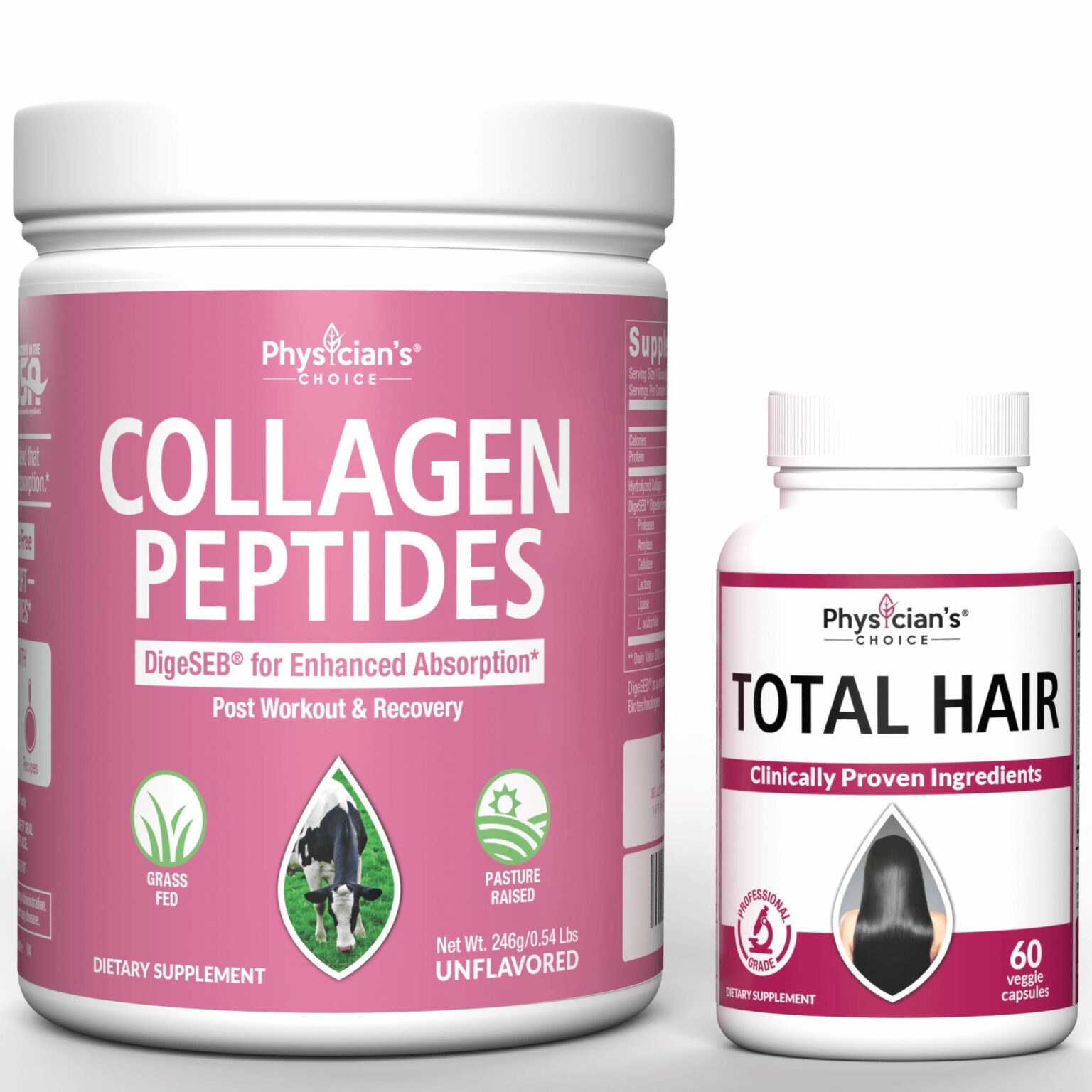 Collagen Peptides Powder – Enhanced Absorption + Hair Growth Vitamins ...