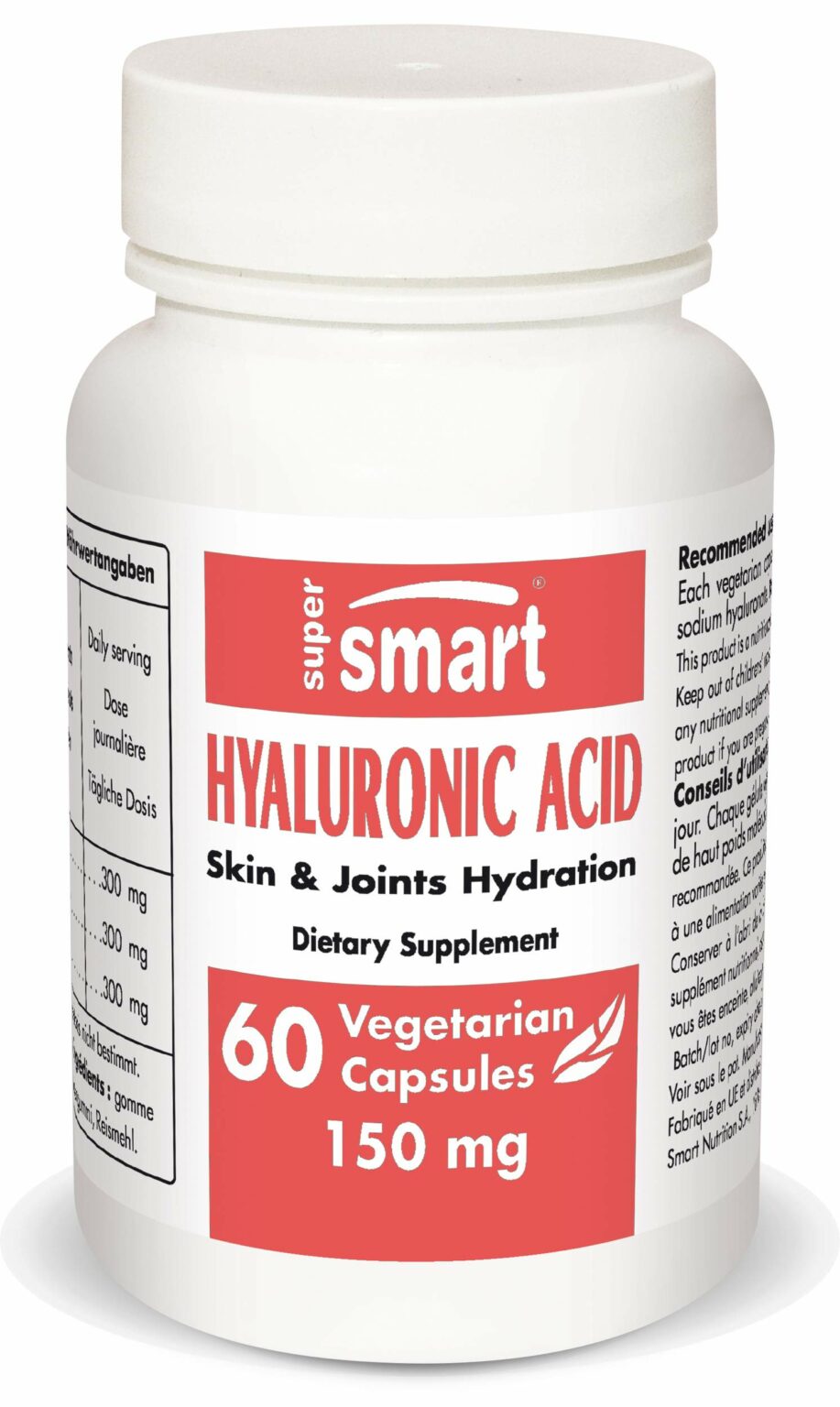 Supersmart Hyaluronic Acid 150mg High Molecular Weight Sodium