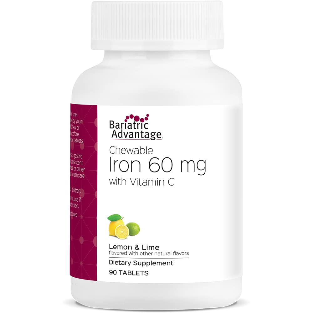 Bariatric Advantage Chewable Iron 60mg With Vitamin C Lemon Lime Lifeirl 4541